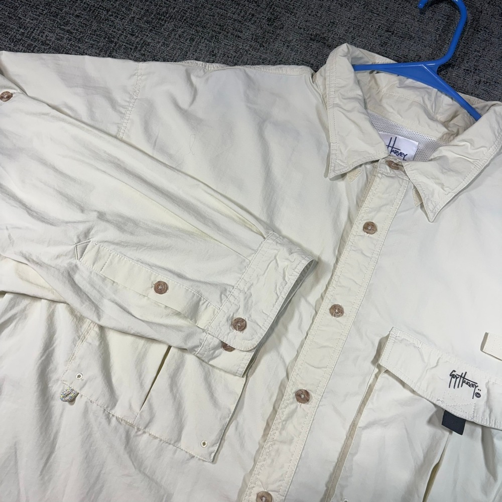 Guy Harvey Fishing Shirt 3X Beige AFTCO Bluewater Long Sleeve Ventilated 1126